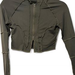 Grey cropped zip up jacket