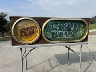 Vintage Schlitz Cold Beer Bar Sign A