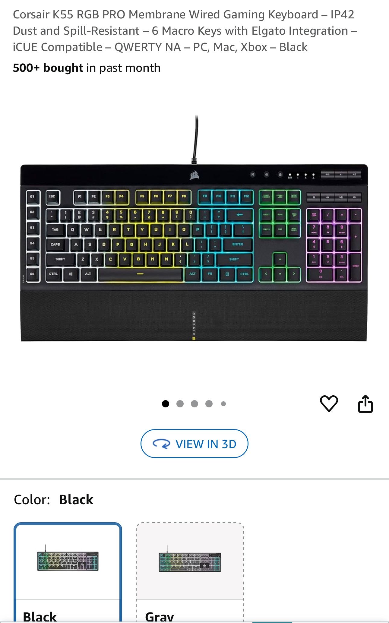 Corsair K55 RGB PRO Gaming Keyboard