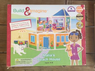 Build & Imagine Malia's Beach House Educational Dollhouse Age 4-8 Connect Magnet