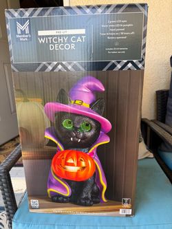 Member's Mark Pre-Lit Witchy Cat Halloween Decor