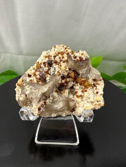 Crystal Garnet and Smokey Quartz Specimen