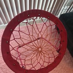 Pink Bungee Saucer Chair with Metal Frame