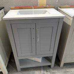 Bathroom vanity 24 inch gray 