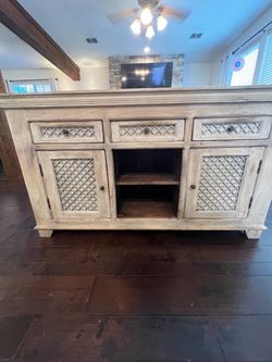 Rustic Solid Wood Sideboard Buffet Cabinet