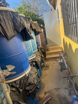 Free Large blue barrels