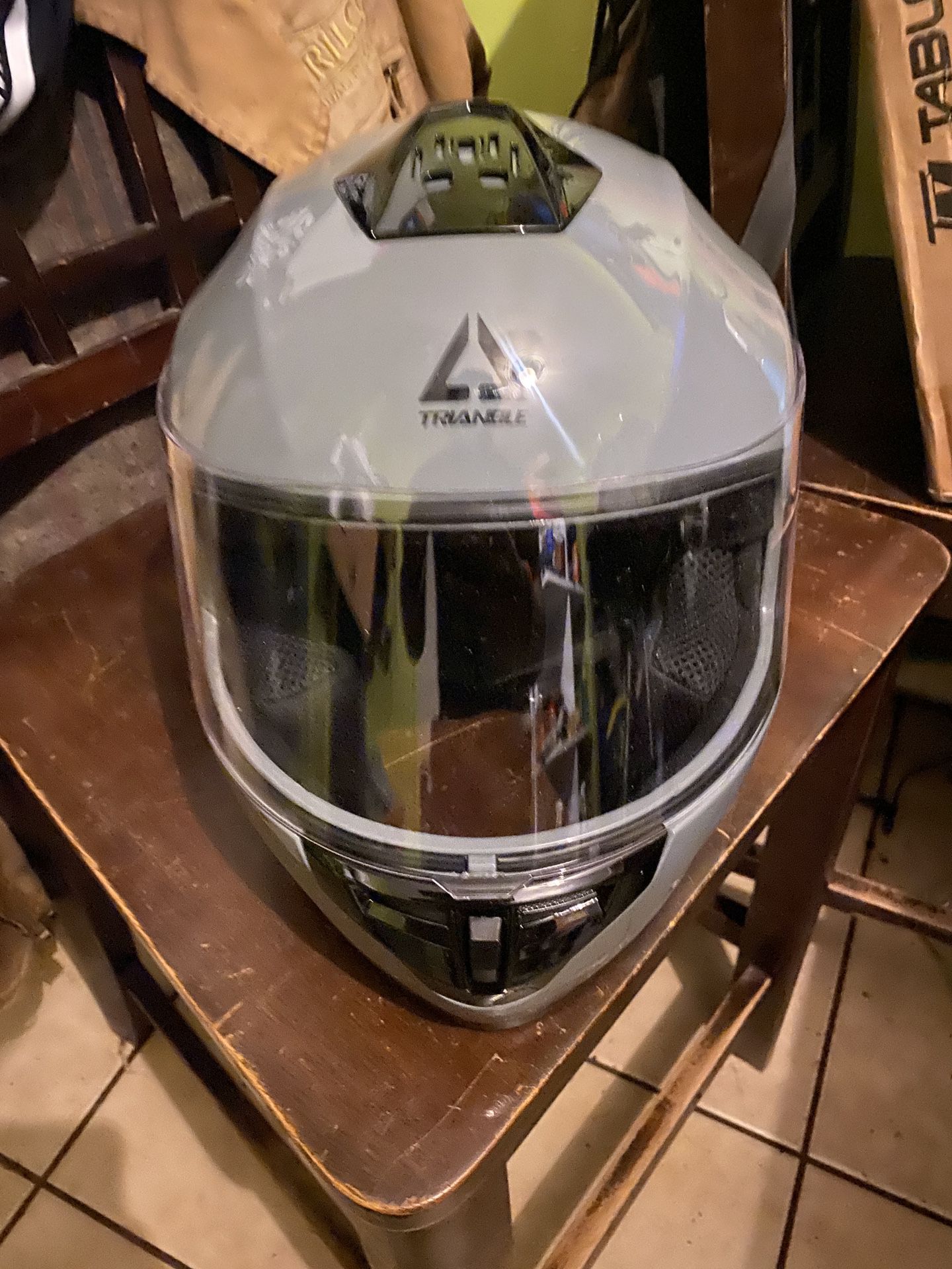 Gray Motorcyle Helmet Large 