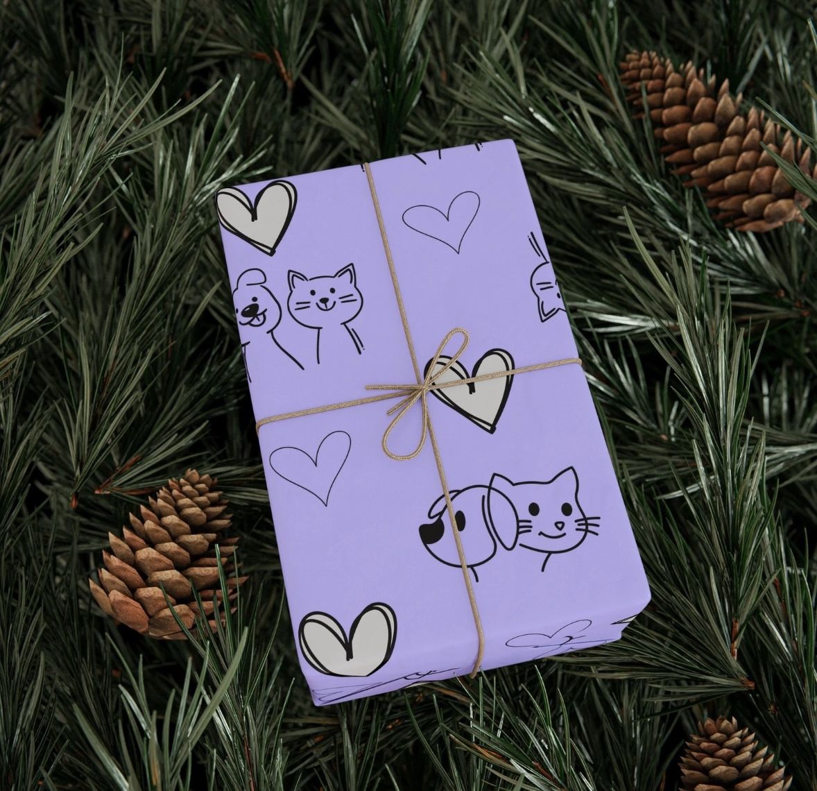 Dog Lover Wrapping Paper, Hand-Drawn Gift Wrap, Puppy Gift Wrap, Animal Theme | Shipping Only