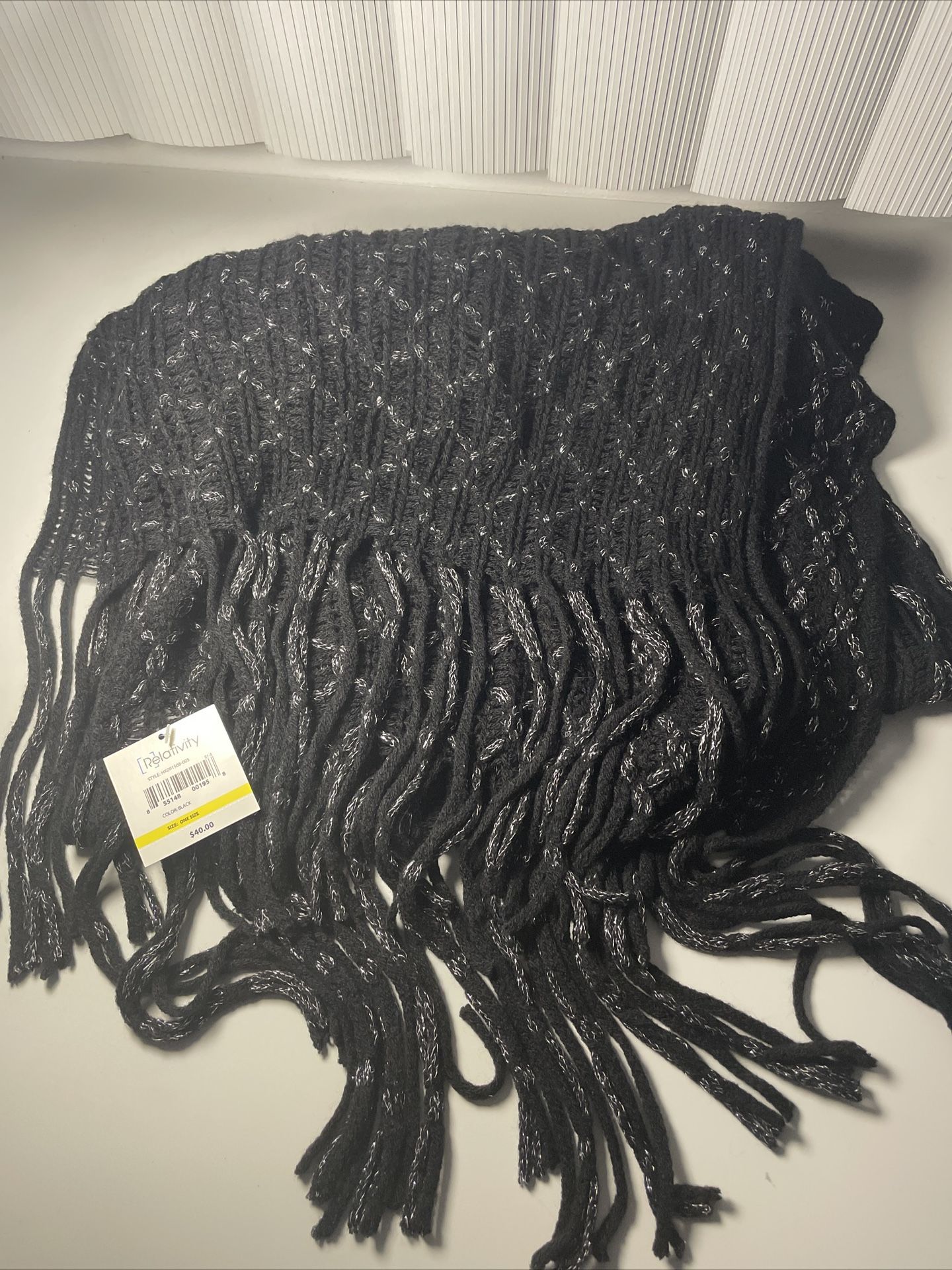 Brand New With Tag Relativity Black Women’s Scarf 70x15