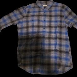Life After Denim Men's Blue/Grey/Black Striped Long-Sleeve Button-Up (L)
