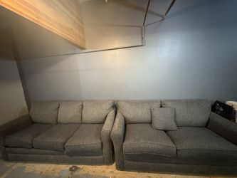 2 dark grey sofa beds