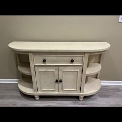 Distressed Off White Tv Stand 