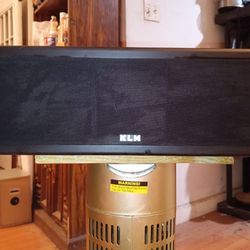 K L H - black center surround sound speaker & cabinet