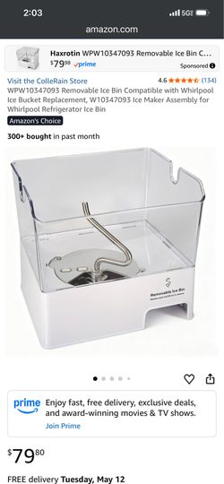 Whirlpool ice maker assembly ice bin