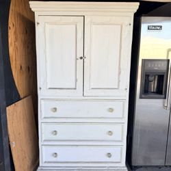 Vintage Wood Armoire/ Media Cabinet 