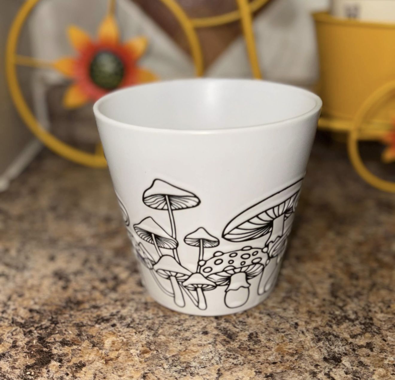 Mushroom Planter Embossed with Hole Matte Pot Clay