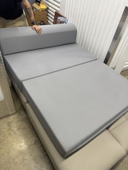 Lounger Folding Foam Mattresses, Portable Convertible Sofa Beds, Sleeper Flip Chairs, Gray