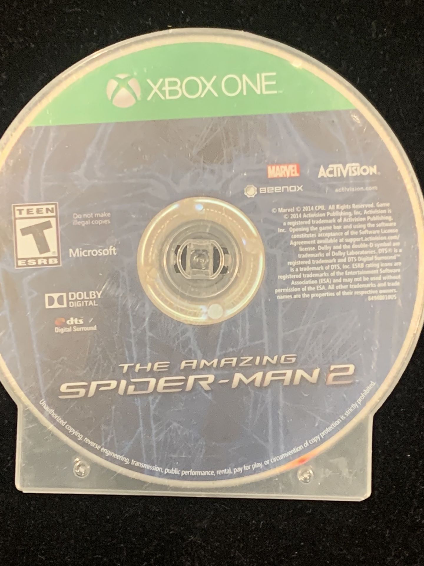 Xbox One The Amazing Spider-Man 2 Game Disc(Post Nintendo Era)