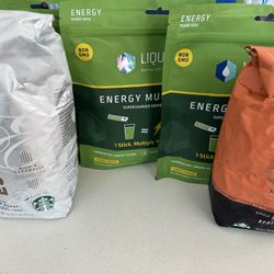 Liquid IV Energy Multiplier and Coffee Beans