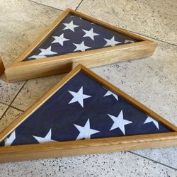 Lot of 3 Large US American flags coffin size memorial 5 X 8 feet Like New