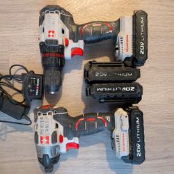 Porter Cable Hammer & Impact + (4 Battery Packs & Charger)