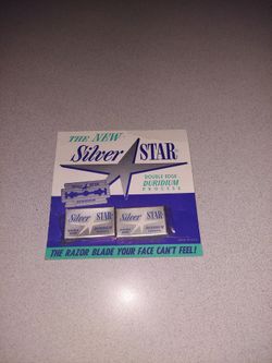 RARE VINTAGE 1951 THE NEW SILVER STAR DOUBLE EDGE BLADES DISPLAY