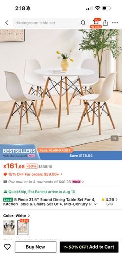 Dining Table and Chairs – Clean and Used