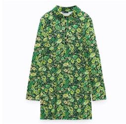 Zara Green Floral Dress Size Small 