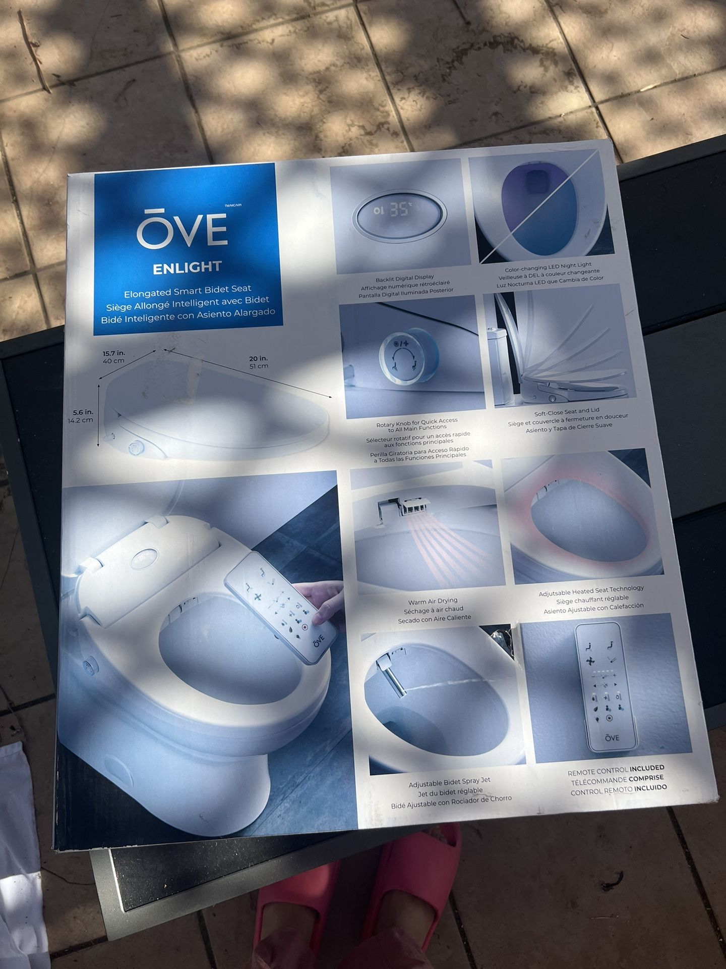 Smart Toilet Seat with Bidet and Remote Control