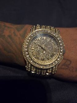 Techno pave iced out mens watch