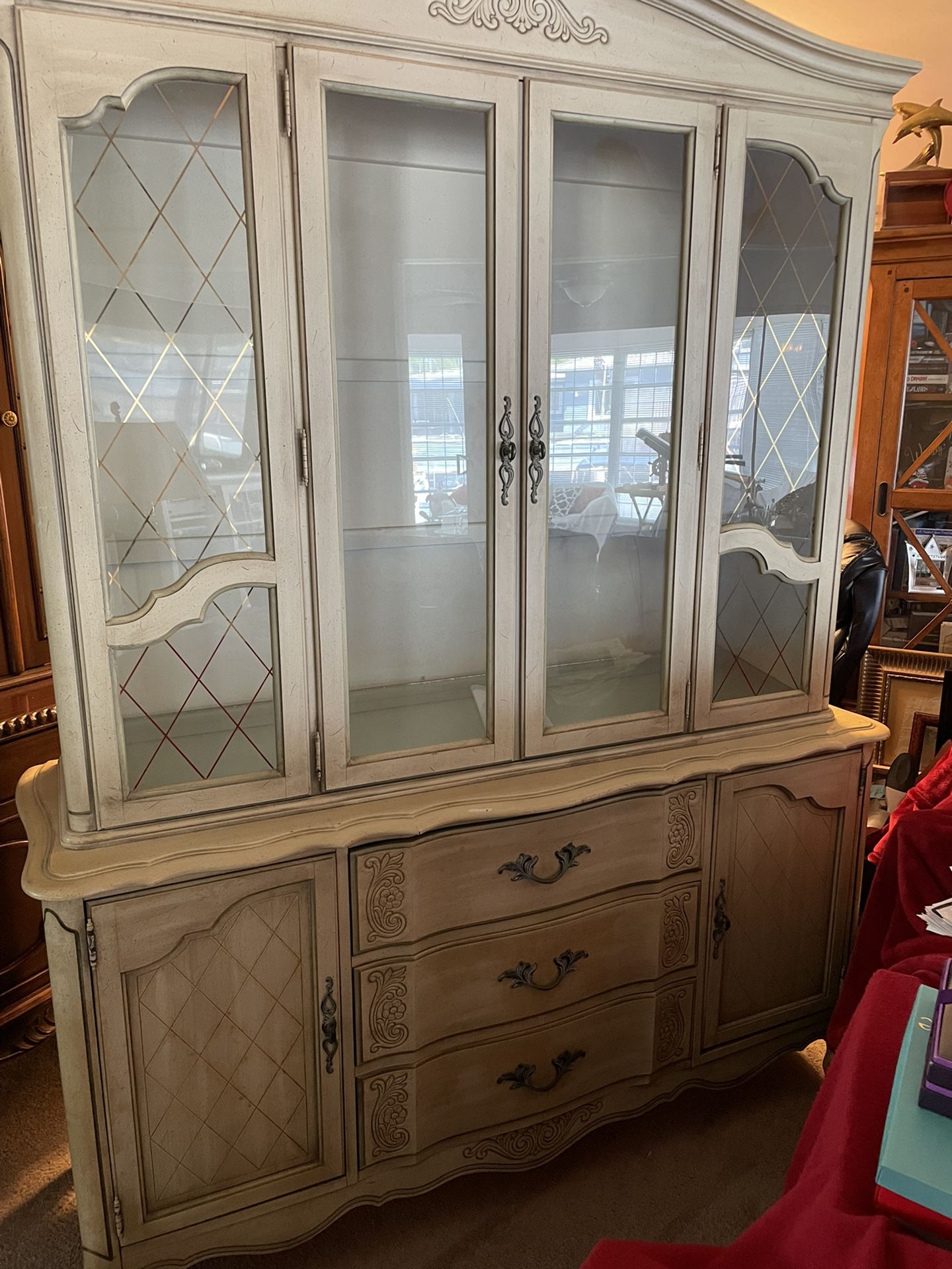 Antique All Wood China Cabinet