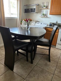 Black Counter Height Dining Table with Chairs