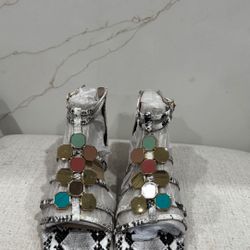 Jeweled Leather Sandals 6.5