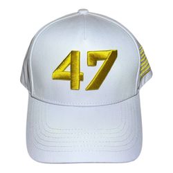 Authentic Limited Edition Charlie Kirk "47" Hat White & Gold (Turning Point USA)