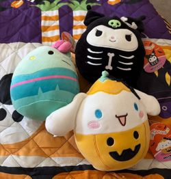 Set of 3 Sanrio Hello Kitty and Friends Halloween Squishmallows NWT 7"