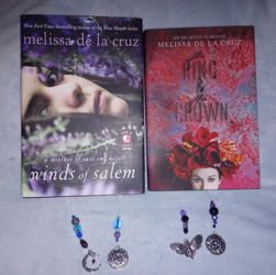 2 Books By Melissa De La Cruz Witches Of East End King & Crown Handmade Beaded Bookmarker 