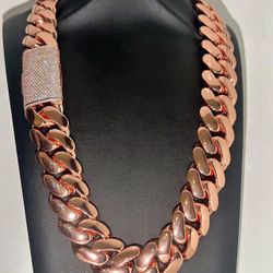 20mm Miami Cuban Link Gold Plated Chain Necklace 18k & 14k Diamond Iced Out Lock