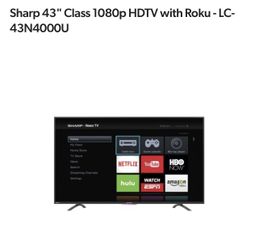 Roku HDTV Smart TV 43” TV