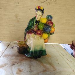 Antique Old Lady Selling Balloons