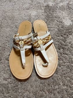 Nautica T-sandals white/beige braided women’s shoes size 8