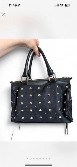 Black Studded Rebecca Minkoff Bowler Bag 