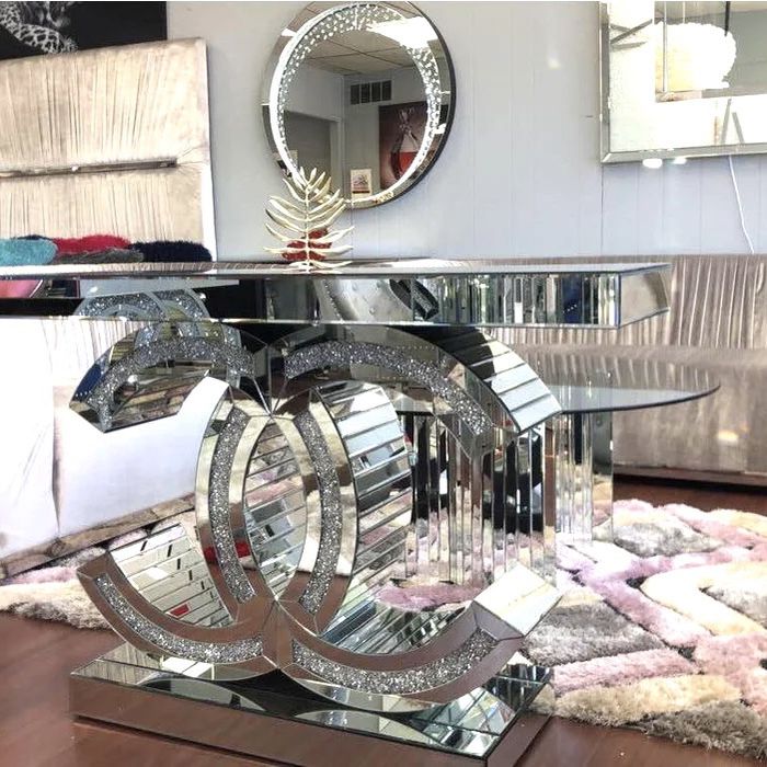 Mirror Crystal Console Table 