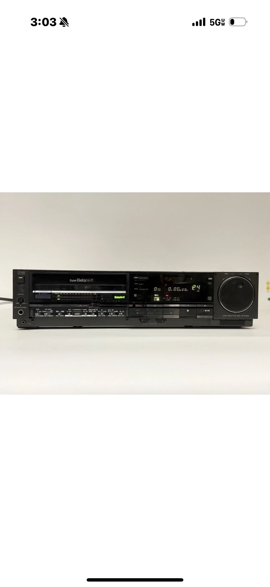 Sony SL-HF900 Stereo Super BETA Hi-Fi Betamax Tape Player ~ Power On / AS-IS