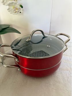 TODD ENGLISH 91/2” Steamer non-stick With Glass Lid Double Handled
