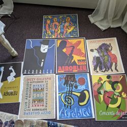 Aerobleu 1947 Paris Jazz Prints