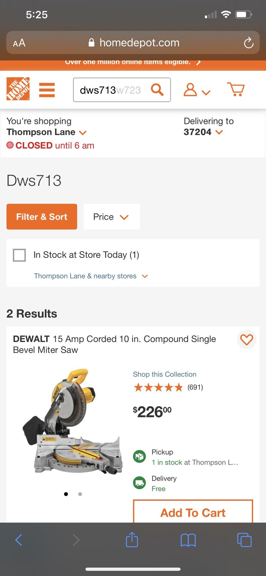 New Dewalt 10” Single Bevel Miter Saw 
