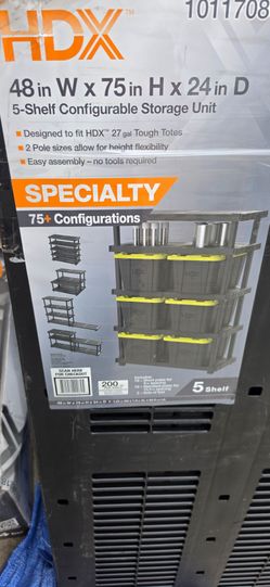 HDX 5-Shelf Configurable Storage Unit 48x75x24