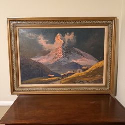 Original Alpine Oil Painting By Hans Kaluske Vintage