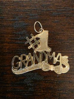 14k Yellow Gold #1 Grandma Bow Pendant Charm  0.6g Real Fine Jewelry