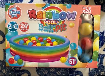 Splash Buddies Rainbow Pool N Ball Pit 2-in-1